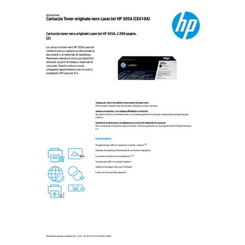 Toner 305A HP nero  CE410A